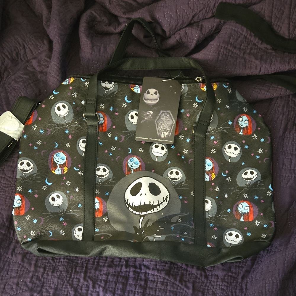 Nightmare Before Christmas Themed Black Tote Bag